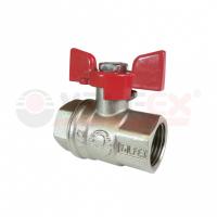 Кран шаровой латунный PREMIUM для ВОДЫ 3/4" ВР/ВР, бабочка , НИКЕЛИР-Й VALFEX 11Б27фт1М (48/12)